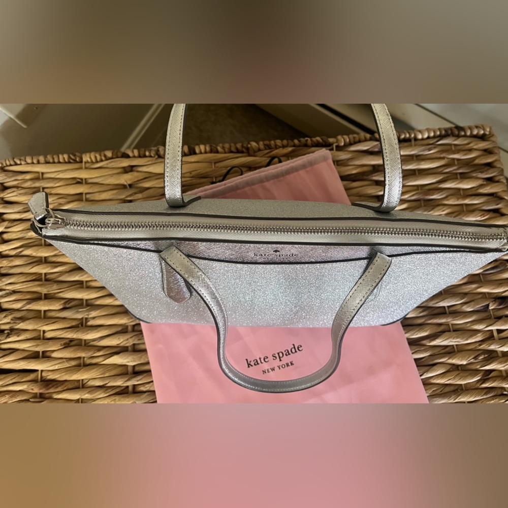 Kate Spade Glitter Silver Tote Bag - Picture 4 of 12